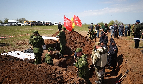 В Волгограде с начала весенней вахты поисковики подняли сотни останков солдат
