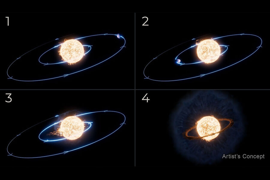 Астрономы впервые запечатлели, как звезда пожирает огромную планету
