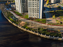 Завершен первый этап благоустройства набережной Охты