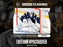 Вратарь Евгений Ярославлев из Динамо СПб — новый победитель премии OLIMPBET ICE AWARDS