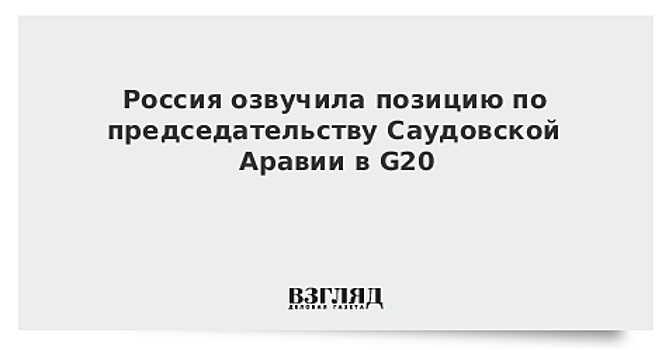 Россия озвучила позицию по председательству Саудовской Аравии в G20