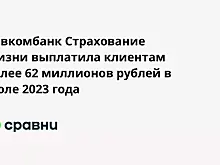 Совкомбанк Страхование Жизни выплатила клиентам более 62 миллионов рублей в июле 2023 года