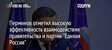 Перминов отметил высокую эффективность взаимодействия правительства и партии "Единая Россия"