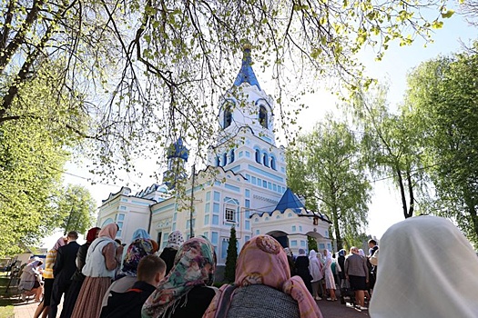 В монастырском храме в Орше встретил Пасху президент Беларуси
