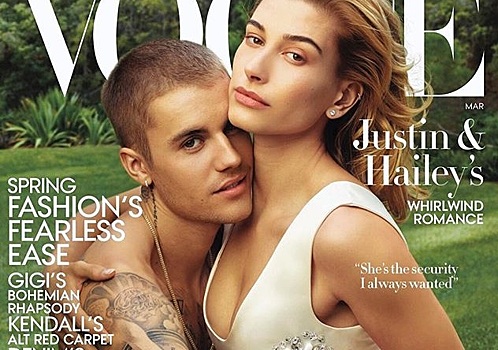 «Было трудно ей довериться»: Джастин Бибер приник к супруге Хейли как к маме на первой семейной обложке Vogue
