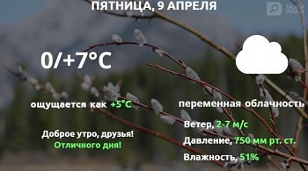 Прогноз погоды в Калуге на 9 апреля