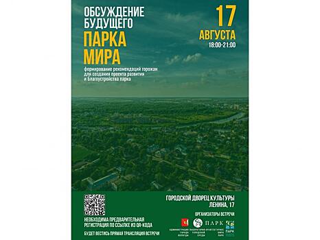 Будущее парка Мира обсудят в Вологде в прямом эфире