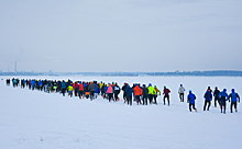 Толпа сибиряков пробежала по льду Обского моря