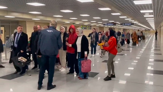 МЧС опубликовало кадры прибытия эвакуированных из Газы россиян в Москву