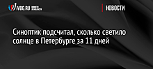 Синоптик подсчитал, сколько светило солнце в Петербурге за 11 дней