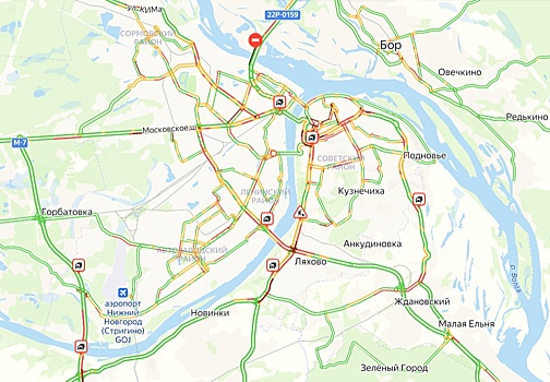 Непогода спровоцировала жуткие пробки в Нижнем Новгороде