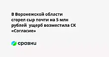 В Воронежской области сгорел сыр почти на 5 млн рублей  ущерб возместила СК «Согласие»