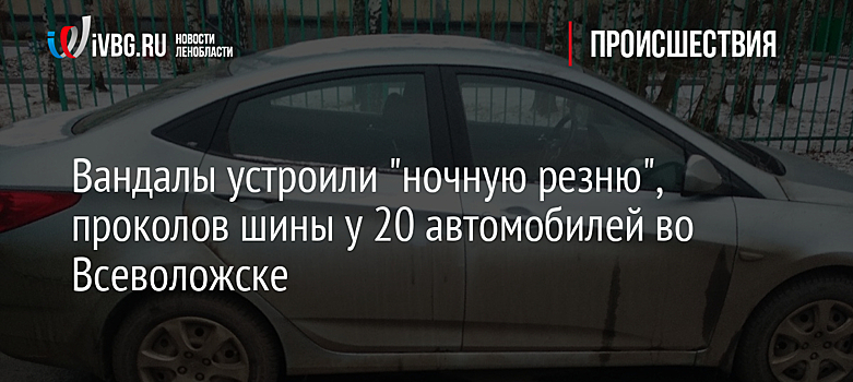 Вандалы устроили "ночную резню", проколов шины у 20 автомобилей во Всеволожске