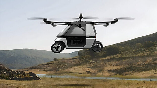 В Китае впервые представили летающий мотоцикл: видео