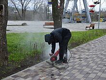 По поручению Слюсаря: в парке Маяковского в Белой Калитве приступили к устранению дефектов благоустройства
