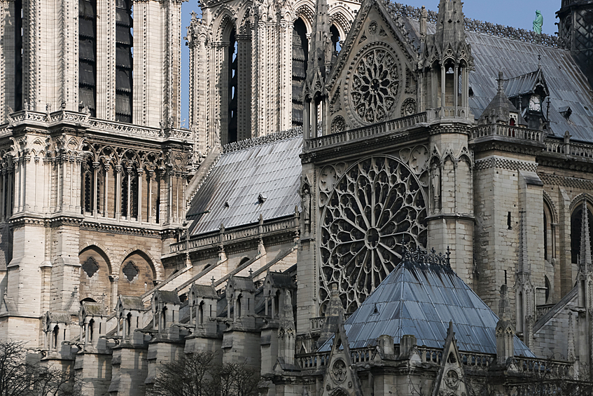 Архитектурные детали парижского собора Нотр-Дам до пожара.