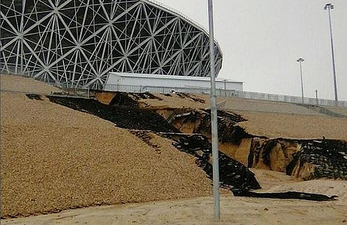 Генподрядчик стадиона в Волгограде устранит последствия ливня