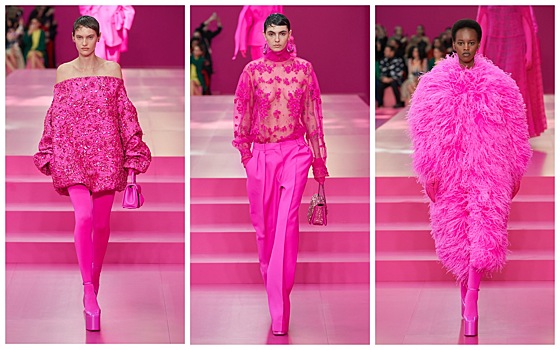 Зендая и розовое безумие на показе Valentino в Париже