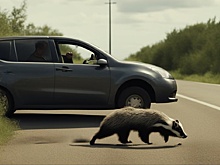 Менял спущенное колесо: в Новосибирской области на водителя напал дикий барсук