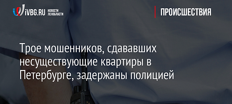Трое мошенников, сдававших несуществующие квартиры в Петербурге, задержаны полицией