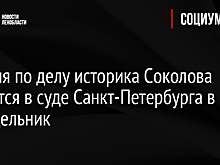 Прения по делу историка Соколова начнутся в суде Санкт-Петербурга в понедельник