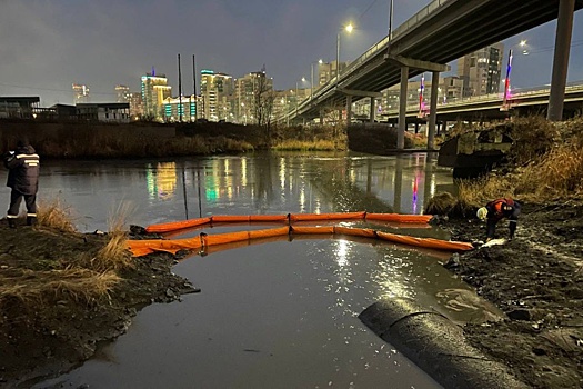 В Челябинске вновь выявлен сброс нефтепродуктов в реку Миасс