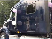 В Башкирии замечен оригинальный свадебный кортеж из тягачей