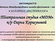 Театральная студия из Красногорска одержала победу в международном конкурсе