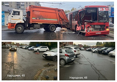В ГИБДД дали комментарии об аварии с мусоровозом и автобусом в Новосибирске