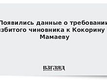Появились данные о требовании избитого чиновника к Кокорину и Мамаеву
