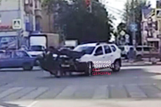 В Нижегородской области на видео попал жесткий кульбит мотоциклиста