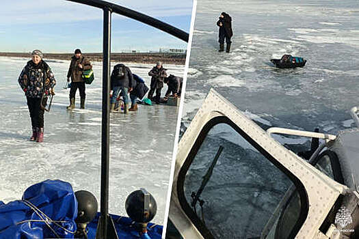В Петербурге спасатели сняли с отколовшейся льдины 15 рыбаков