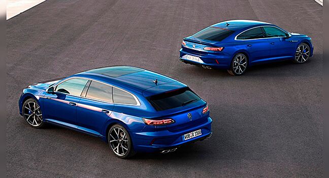 Показан трехдверный Volkswagen Arteon Shooting Brake