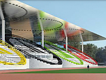 Завершился  монтаж зеркальной облицовки на трибунах стадиона «Москвич»