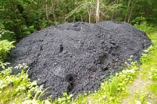 Под Ашой дорожники свалили асфальт в лес