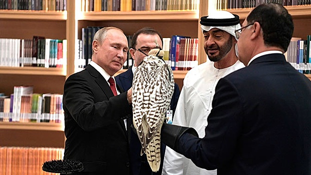 Царский подарок: Путин подарил кречета принцу Абу-Даби