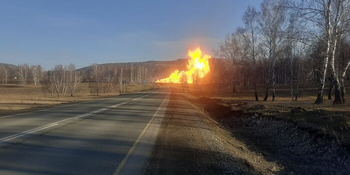 Газовый трубопровод загорелся в Белорецком районе Башкирии