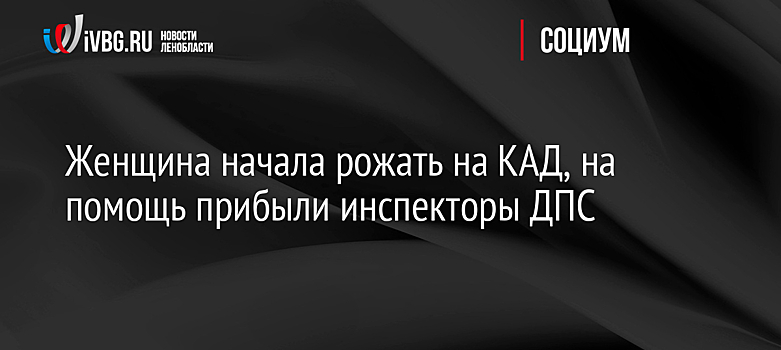 Женщина начала рожать на КАД, на помощь прибыли инспекторы ДПС
