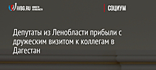 Депутаты из Ленобласти прибыли с дружеским визитом к коллегам в Дагестан