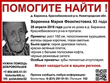 93-летнюю Марию Воронину разыскивают в Нижегородской области