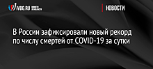 В России зафиксировали новый рекорд по числу смертей от COVID-19 за сутки