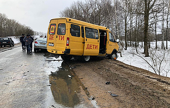 Три человека пострадали в аварии со школьным микроавтобусом под Тулой
