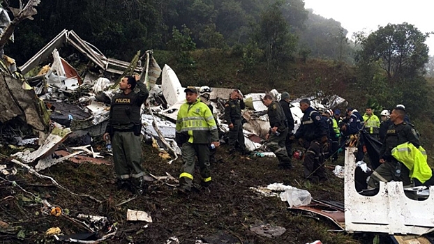 Названа причина крушения самолета с футболистами в Колумбии