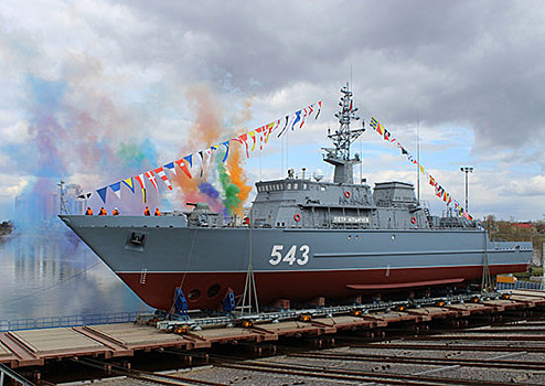Новейший корабль противоминной обороны «Петр Ильичёв» спущен на воду в Санкт-Петербурге