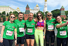 Наталья Водянова, Рената Литвинова и Полина Киценко на благотворительном Зеленом марафоне «Бегущие сердца»