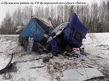 В Орловском районе лоб в лоб столкнулись две фуры