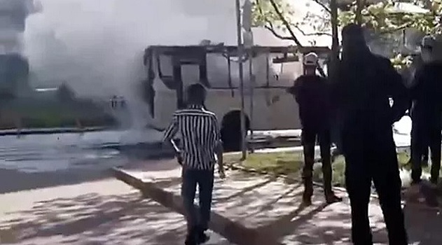 Автобус с пассажирами загорелся в Подмосковье