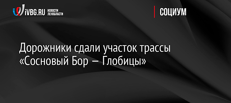 Дорожники сдали участок трассы «Сосновый Бор — Глобицы»