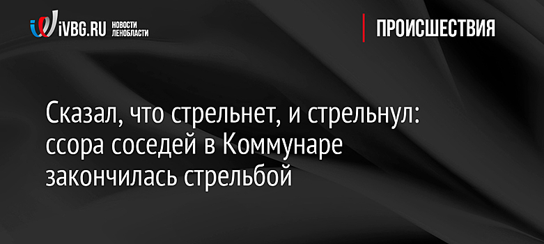 Сказал, что стрельнет, и стрельнул: ссора соседей в Коммунаре закончилась стрельбой