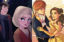 Романтические пары героев разных мультфильмов: арт-подборка